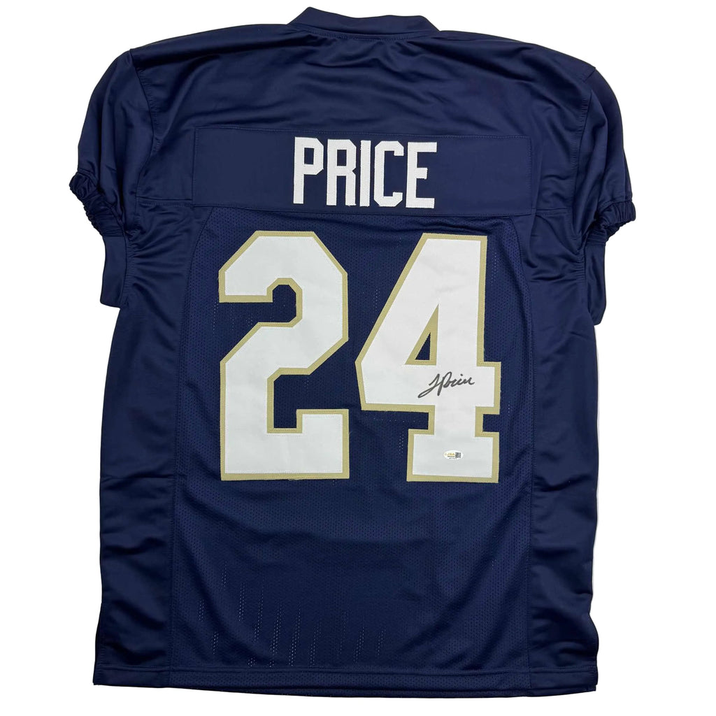 autographed-signed-jadarian-price-notre-dame-blue-college-football-jersey-jsa-coa