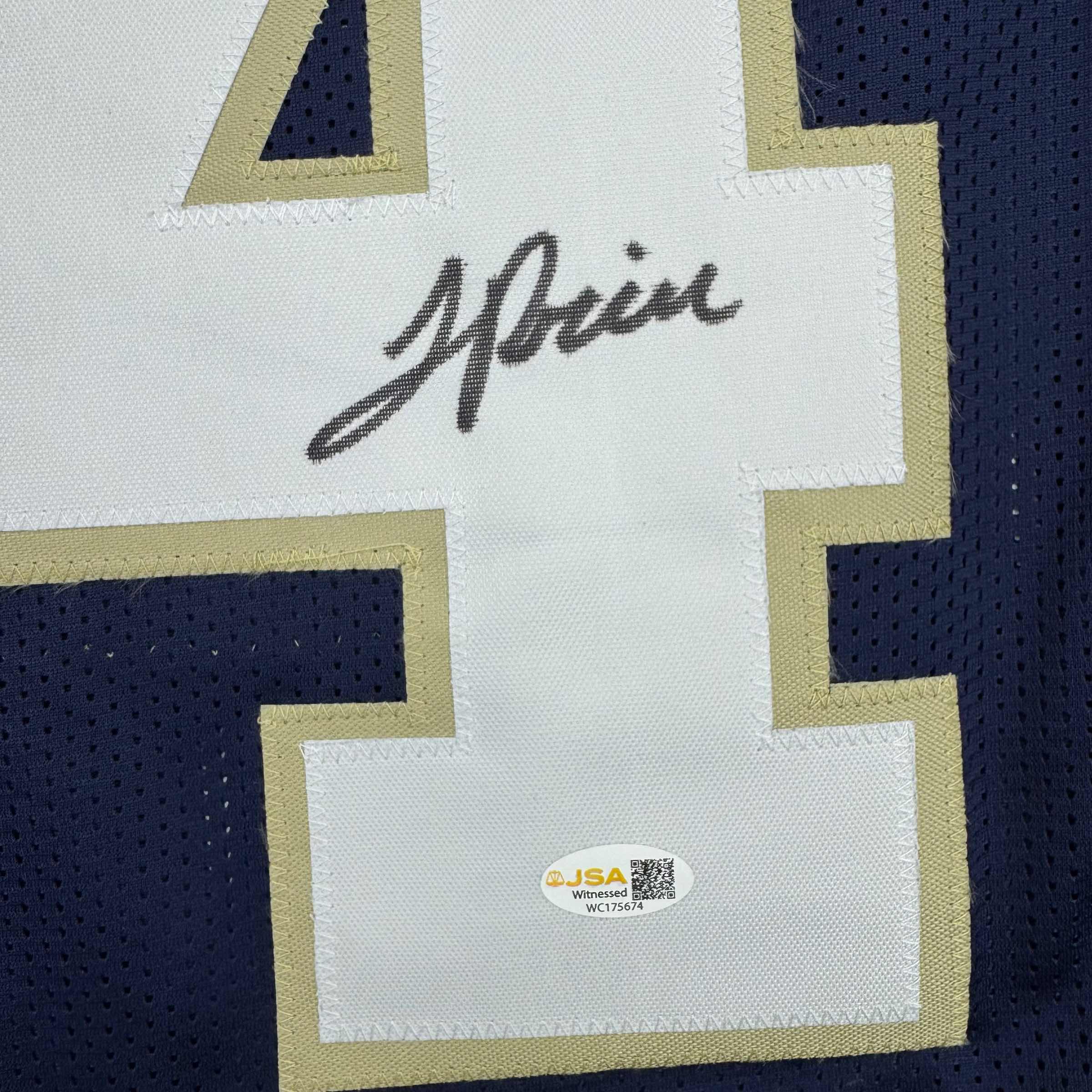 autographed-signed-jadarian-price-notre-dame-blue-college-football-jersey-jsa-coa