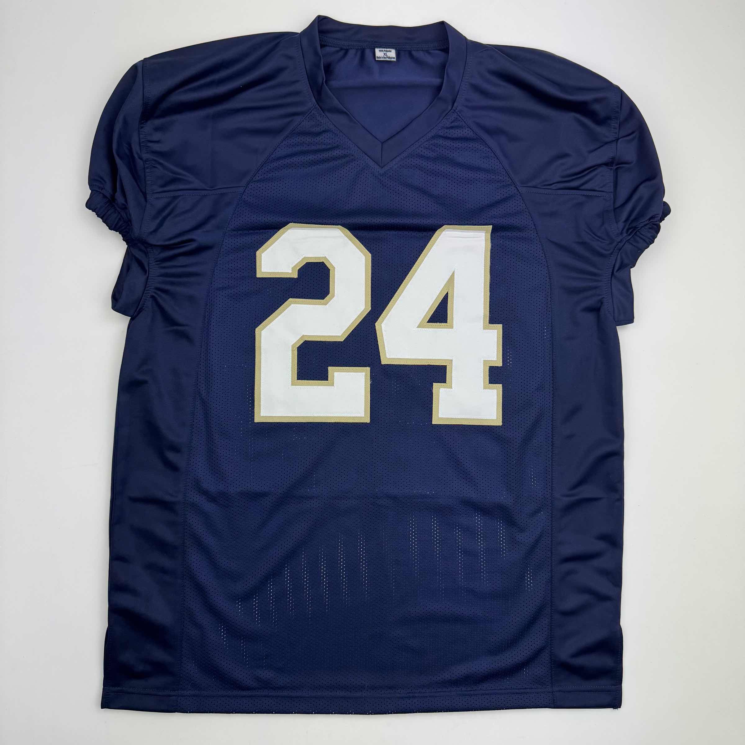 autographed-signed-jadarian-price-notre-dame-blue-college-football-jersey-jsa-coa