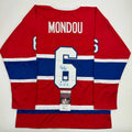 autographed-signed-pierre-mondou-3-cups-77-78-79-montreal-red-hockey-jersey-jsa-coa