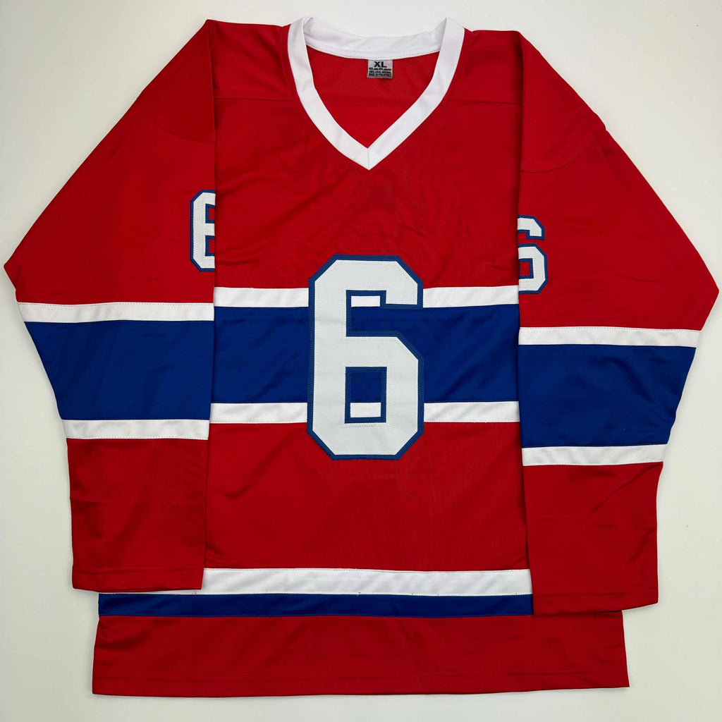autographed-signed-pierre-mondou-3-cups-77-78-79-montreal-red-hockey-jersey-jsa-coa