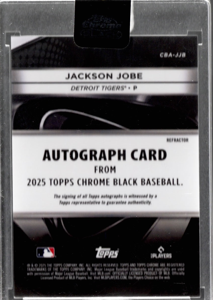2025-topps-chrome-black-jackson-jobe-cbajjb-refractor-auto-199-detroit-tigers-rookie-rc-baseball-card
