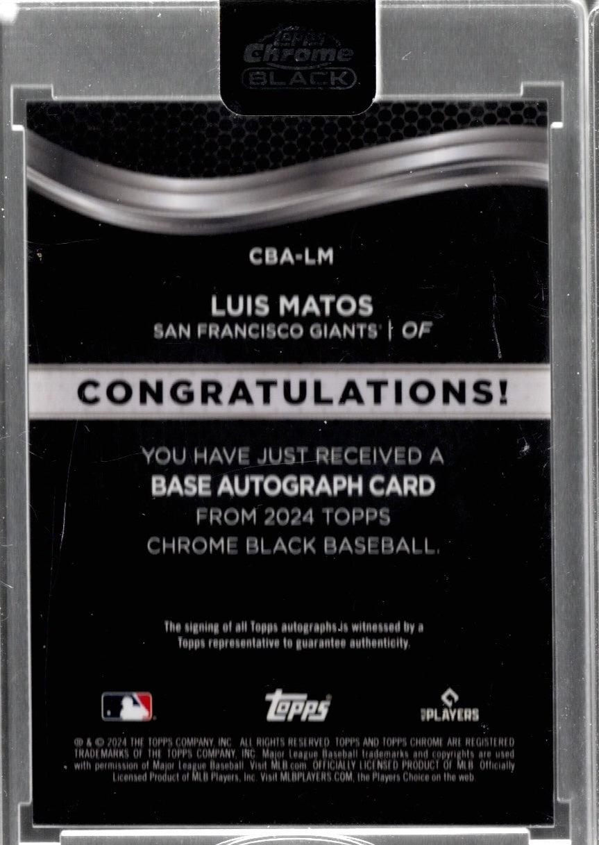 2025-topps-chrome-black-luis-matos-cbalmb-auto-san-francisco-giants-rookie-rc-baseball-card