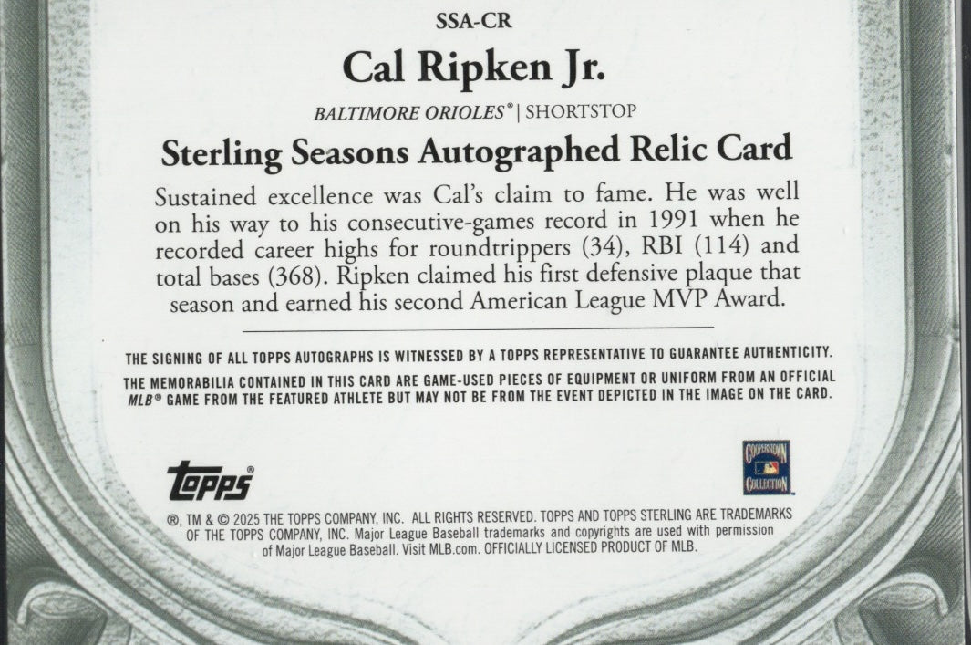2025-topps-sterling-cal-ripken-jr-ssacr-sterling-seasons-1991-relic-auto-25-baltimore-orioles-baseball-card