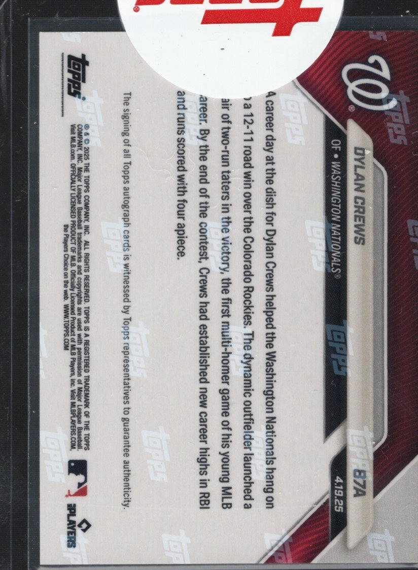 2025-topps-now-dylan-crews-87a-auto-10-washington-nationals-rookie-rc-baseball-card