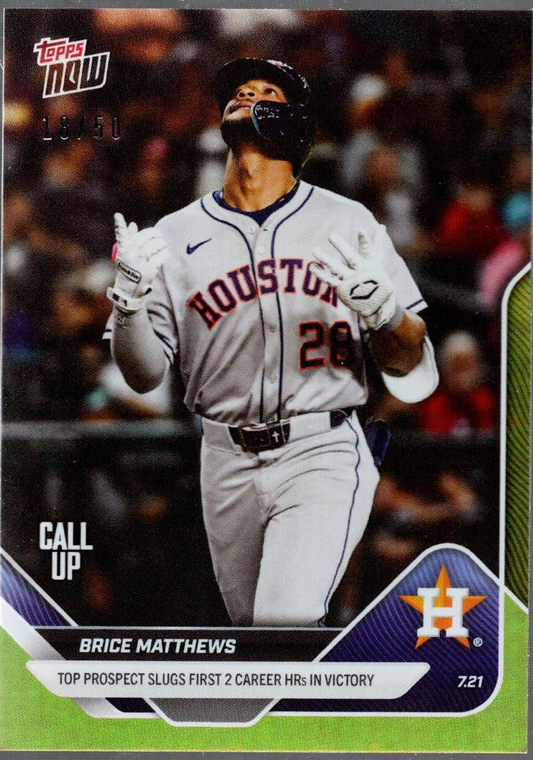 2025-topps-now-brice-matthews-449-gold-foil-50-houston-astros-rookie-rc-baseball-card