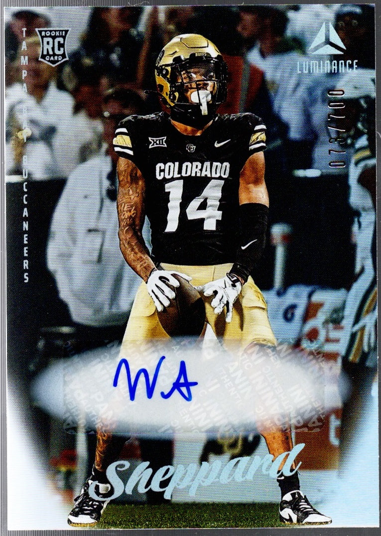2025-panini-luminance-will-sheppard-136-auto-700-tampa-bay-buccaneers-rookie-rc-football-card