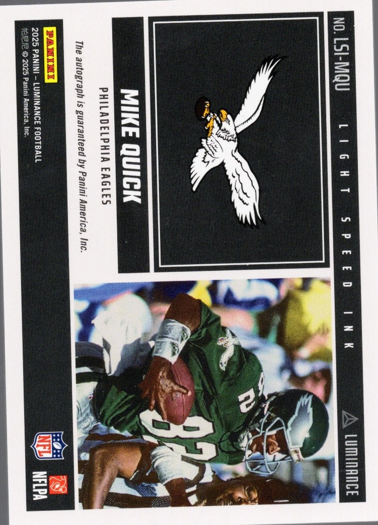 2025-panini-luminance-mike-quick-lsimqu-light-speed-ink-auto-100-philadelphia-eagles-football-card