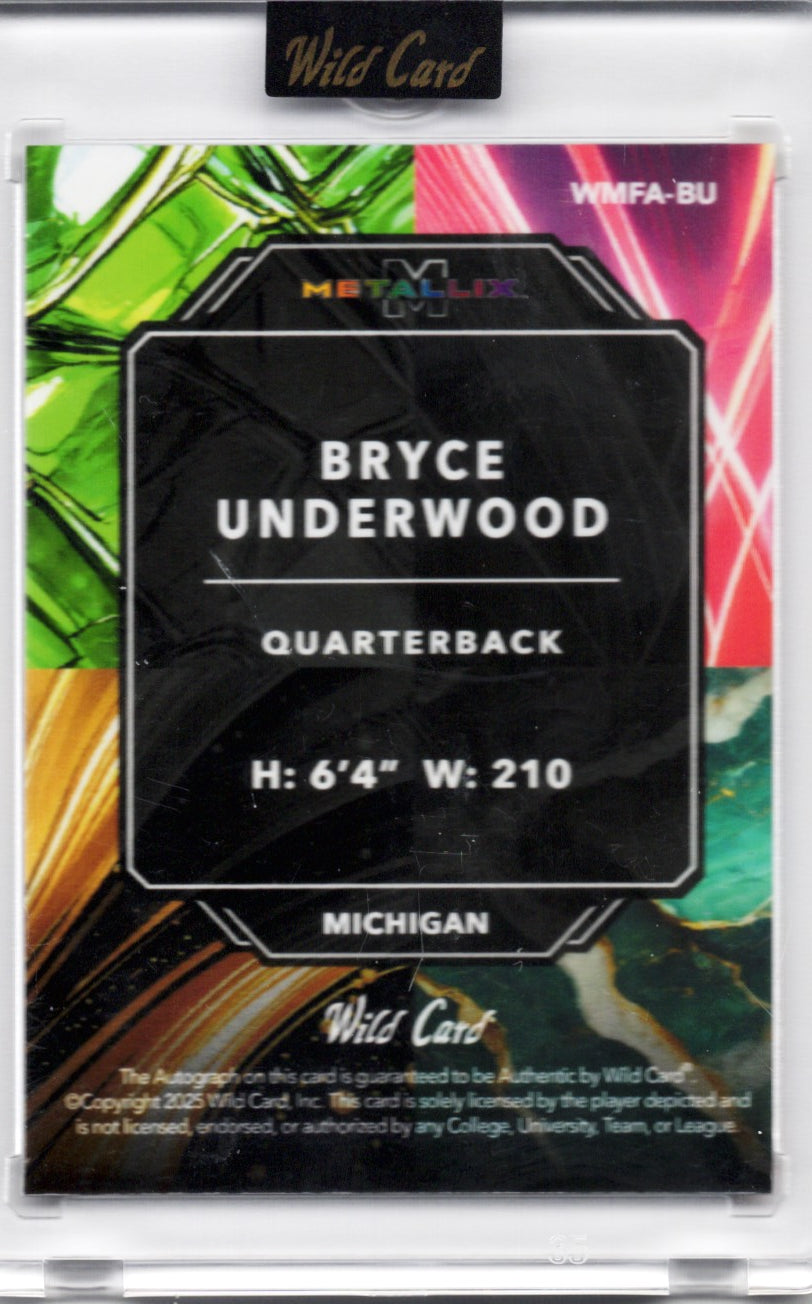 2025-wild-card-metallix-bryce-underwood-wmfabu-rainbow-autofractal-auto-1-1-michigan-wolverines-rookie-rc-football-card