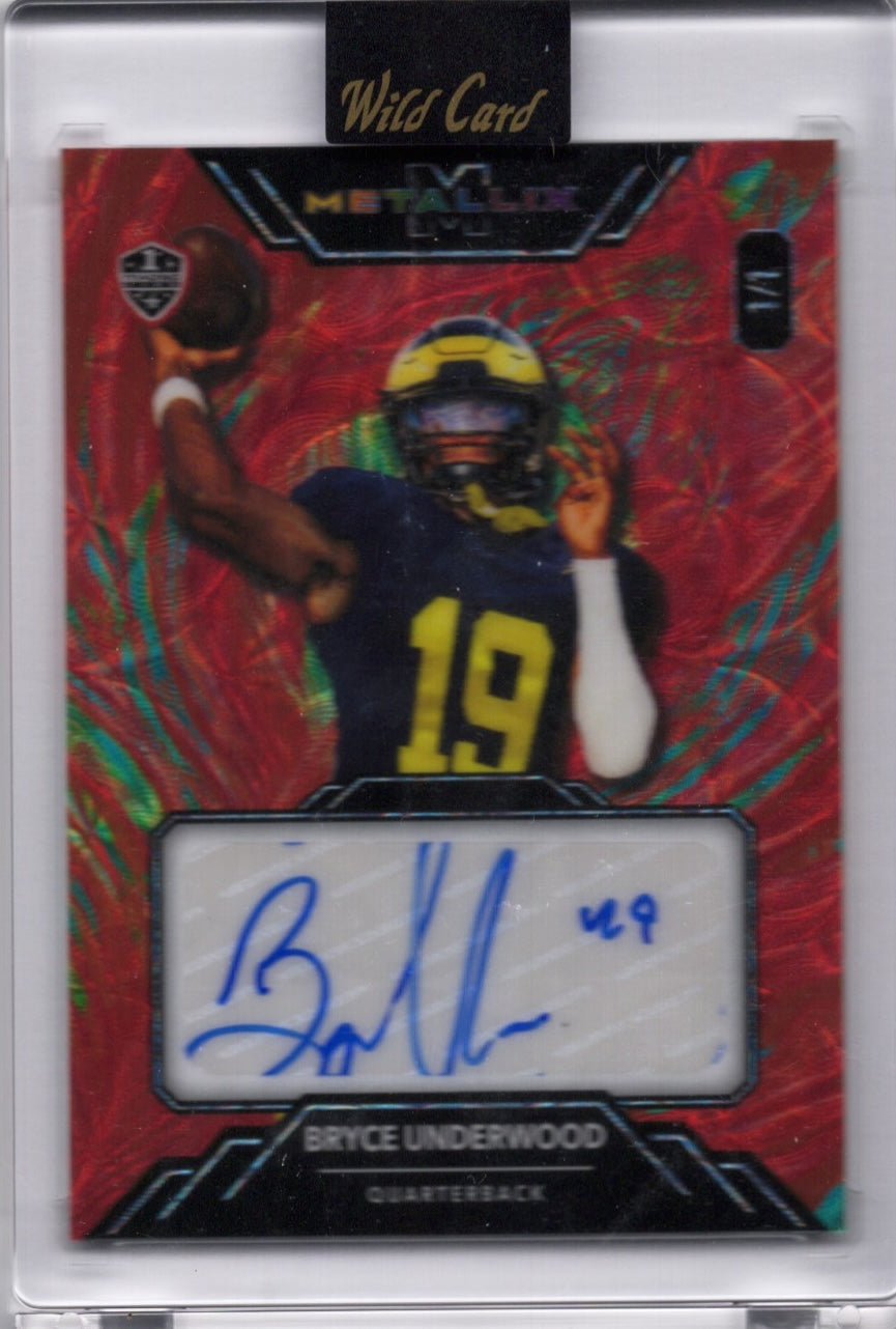 2025-wild-card-metallix-bryce-underwood-wmmfabu-red-auto-1-1-michigan-wolverines-rookie-rc-football-card