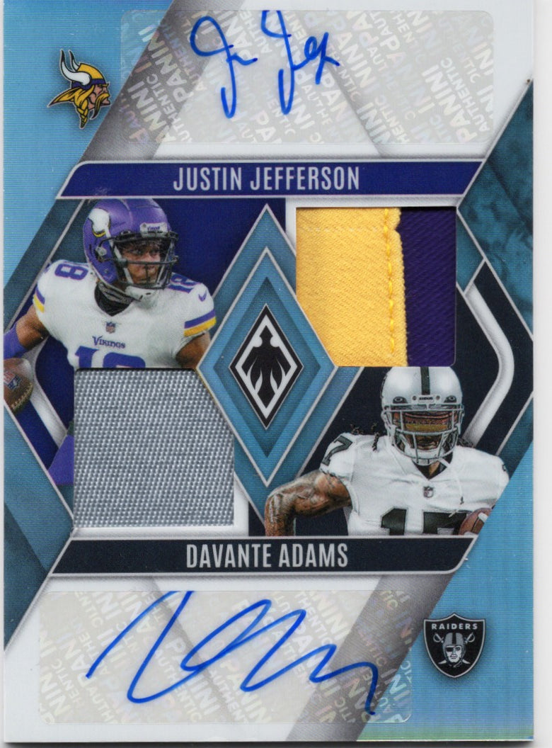 2023-panini-phoenix-justin-jefferson-davante-adams-dpajjda-dual-patch-auto-50-football-card