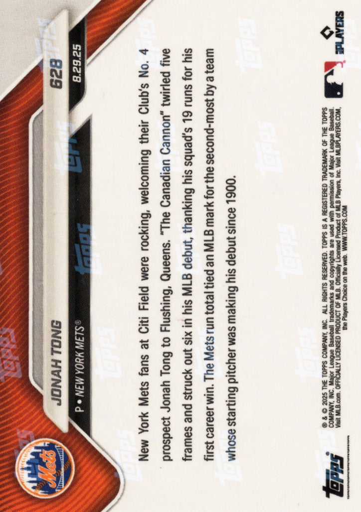 2025-topps-now-jonah-tong-628-black-foil-10-new-york-mets-rookie-rc-baseball-card