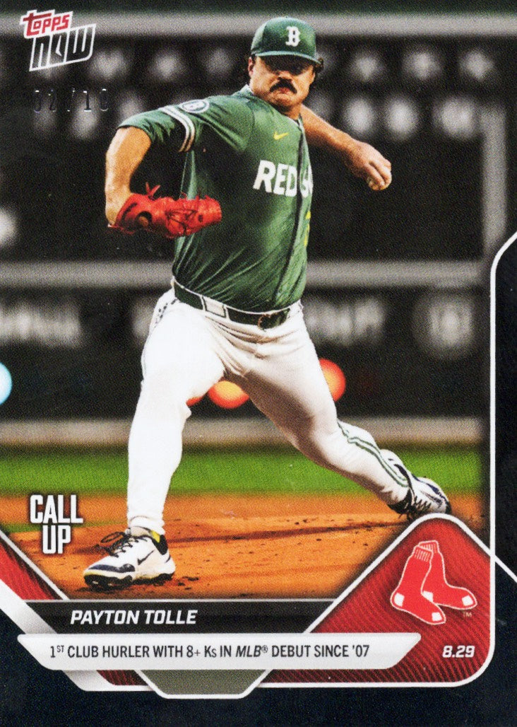 2025-topps-now-payton-tolle-626-black-foil-10-boston-red-sox-rookie-rc-baseball-card