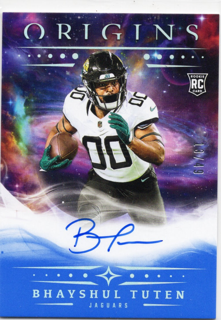 2025-panini-origins-bhayshul-tuten-rabtu-blue-auto-49-jacksonville-jaguars-rookie-rc-football-card
