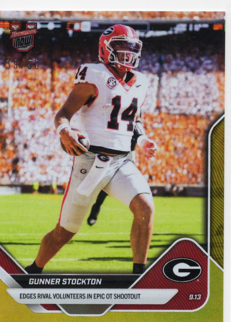 2025-topps-bowman-u-now-gunner-stockton-12-gold-foil-50-georgia-bulldogs-rookie-rc-football-card