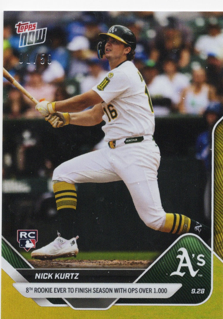 2025-topps-now-nick-kurtz-787-gold-foil-50-athletics-rookie-rc-baseball-card