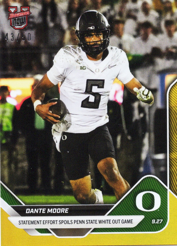 2025-topps-bowman-u-now-dante-moore-21-gold-foil-50-oregon-ducks-rookie-rc-football-card