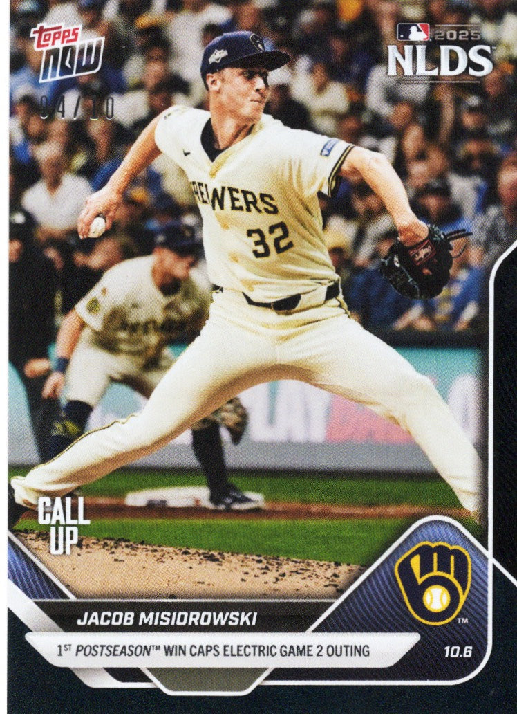 2025-topps-now-jacob-misiorowski-833-black-foil-10-milwaukee-brewers-rookie-rc-baseball-card
