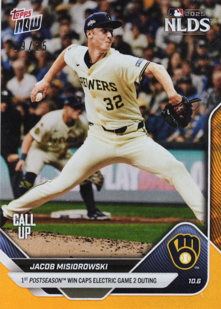 2025-topps-now-jacob-misiorowski-833-orange-foil-25-milwaukee-brewers-rookie-rc-baseball-card