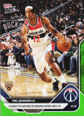 2025-topps-now-tre-johnson-14-green-foil-99-washington-wizards-rookie-rc-basketball-card