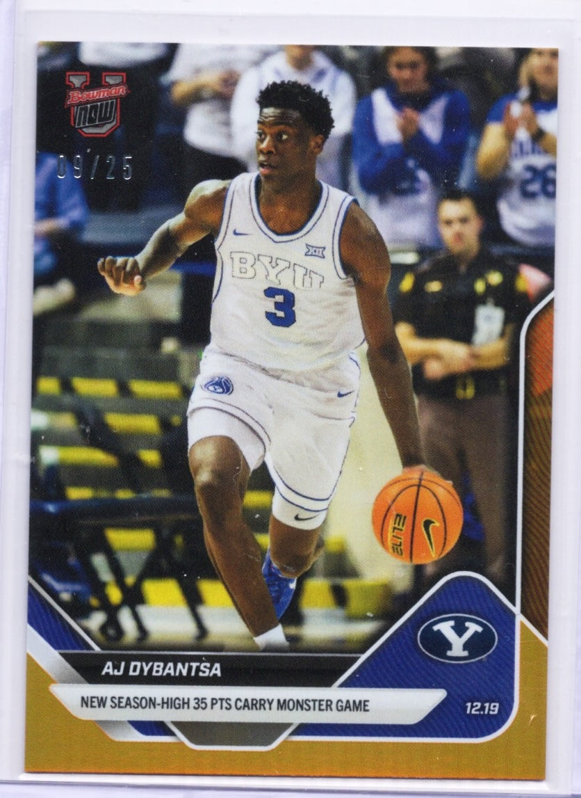 2025-topps-bowman-u-now-aj-dybantsa-35-orange-foil-25-byu-cougars-rookie-rc-basketball-card