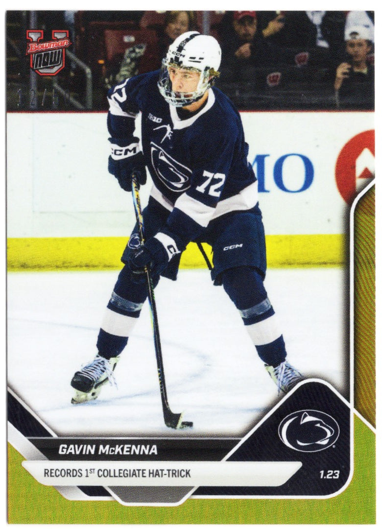 2025-topps-bowman-u-now-gavin-mckenna-3-gold-foil-50-penn-state-nittany-lions-rookie-rc-hockey-card