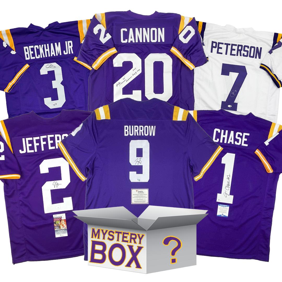 autographed-signed-lsu-louisiana-state-university-college-football-jersey-mystery-box-with-psa-jsa-or-beckett-coa