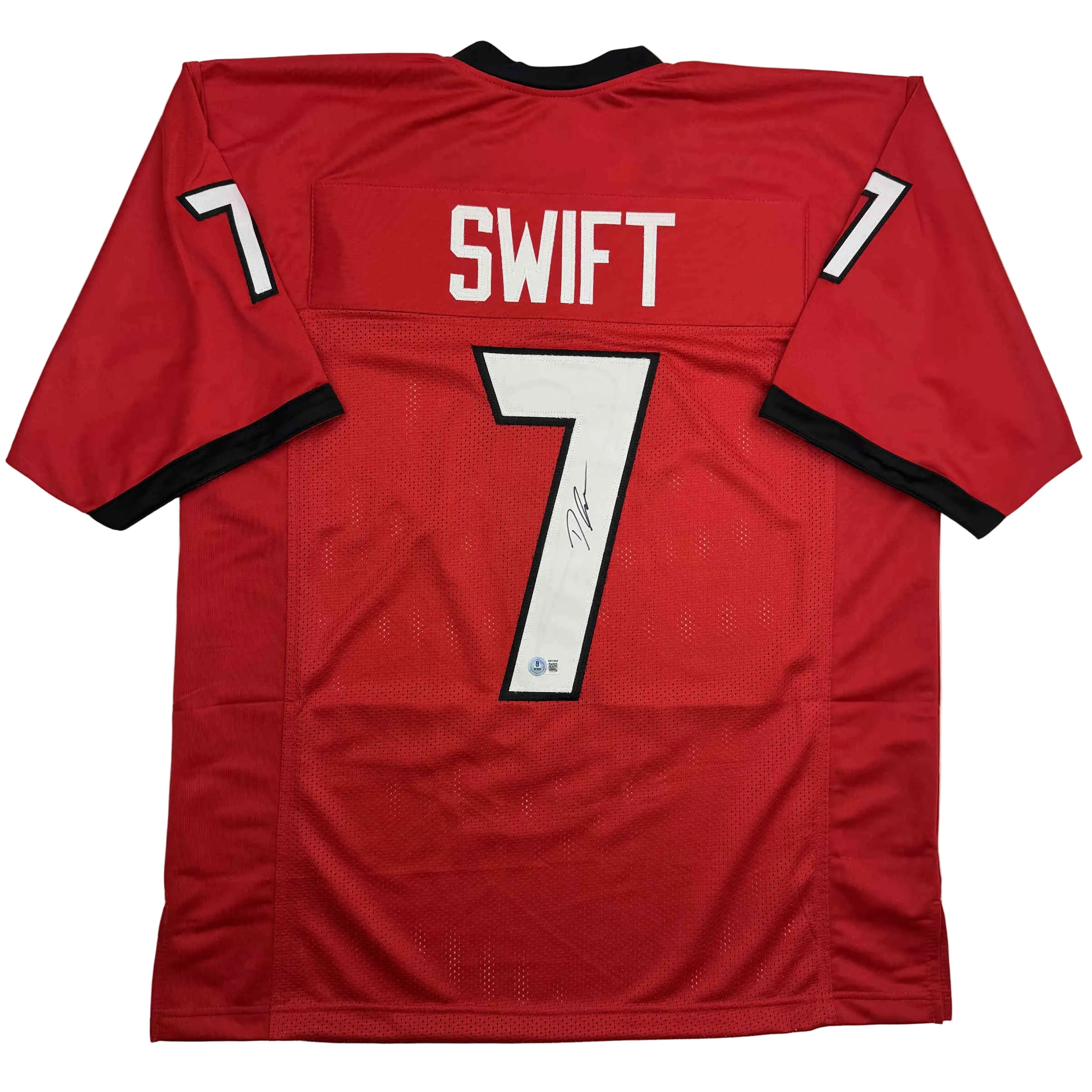 autographed-signed-dandre-swift-georgia-red-college-football-jersey-beckett-bas-coa