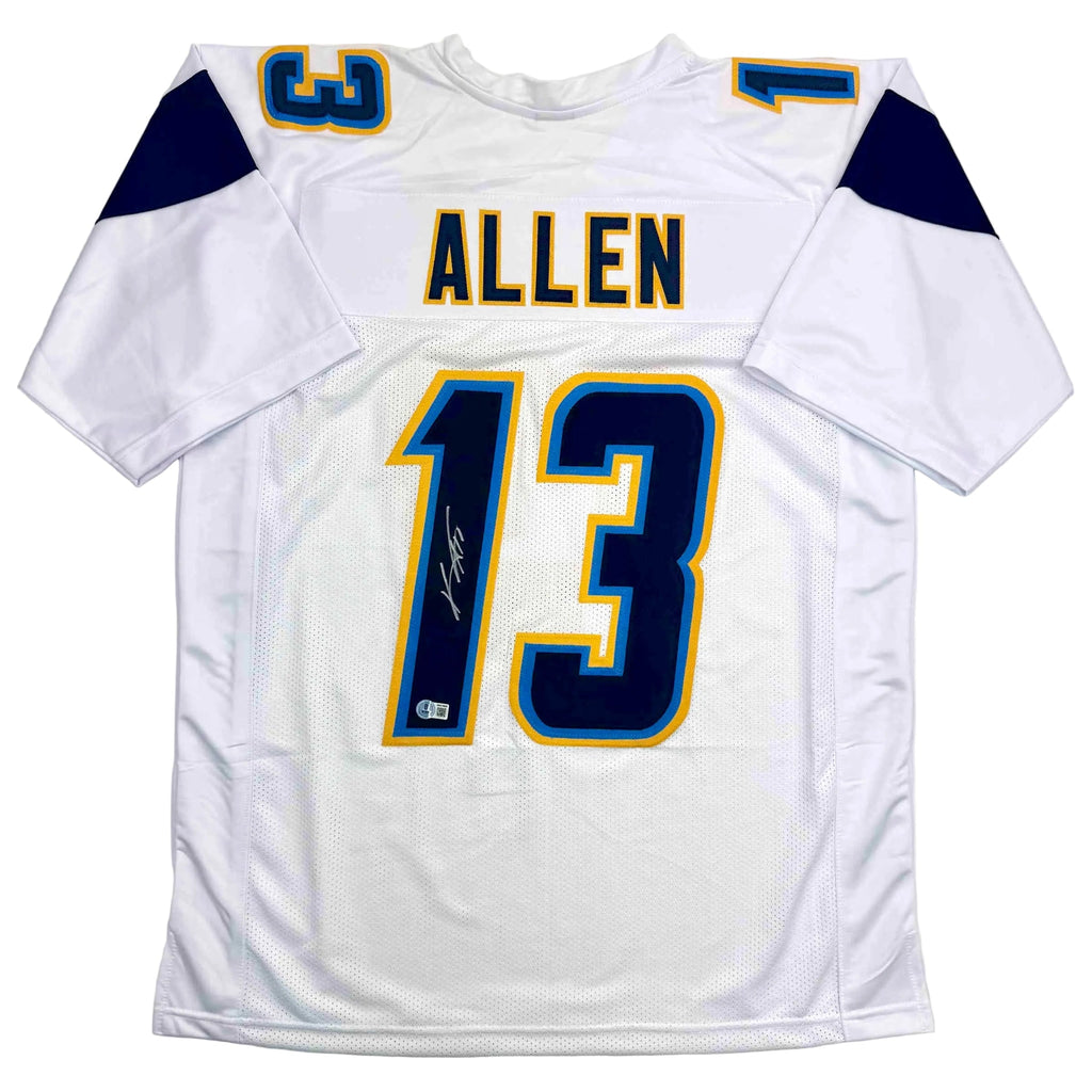 autographed-signed-keenan-allen-los-angeles-la-white-football-jersey-beckett-bas-coa