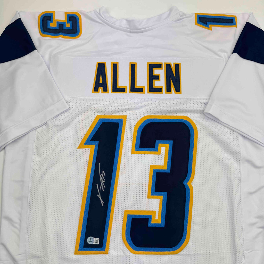 autographed-signed-keenan-allen-los-angeles-la-white-football-jersey-beckett-bas-coa