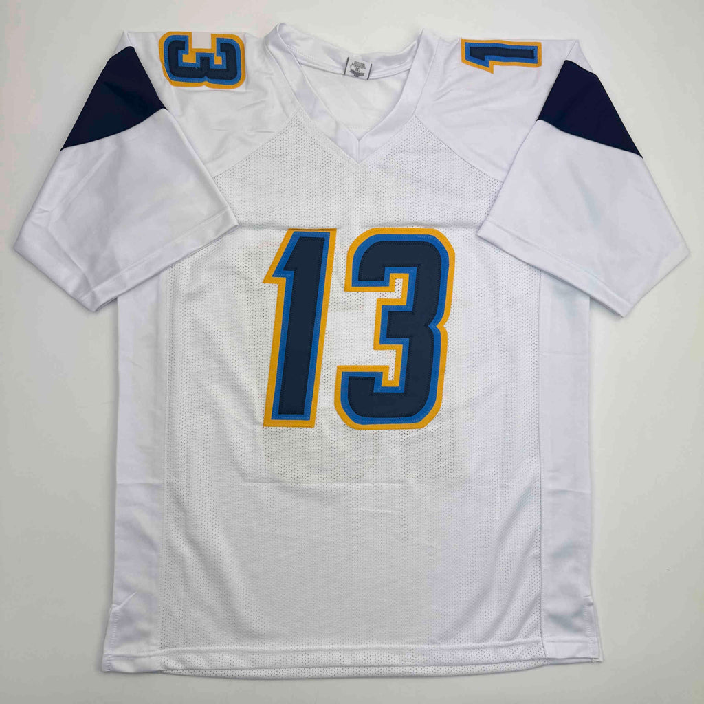 autographed-signed-keenan-allen-los-angeles-la-white-football-jersey-beckett-bas-coa