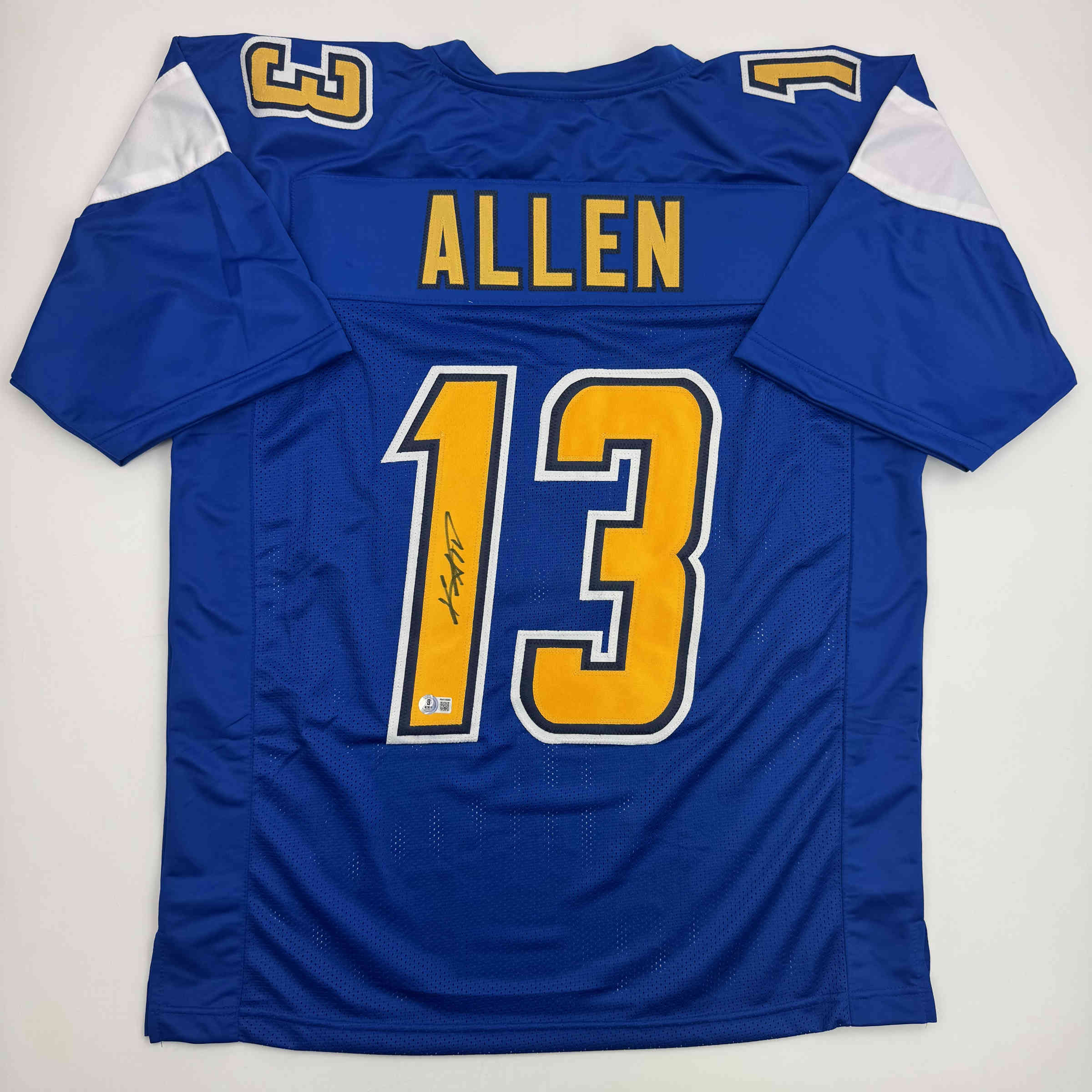 autographed-signed-keenan-allen-los-angeles-la-color-rush-blue-football-jersey-beckett-bas-coa