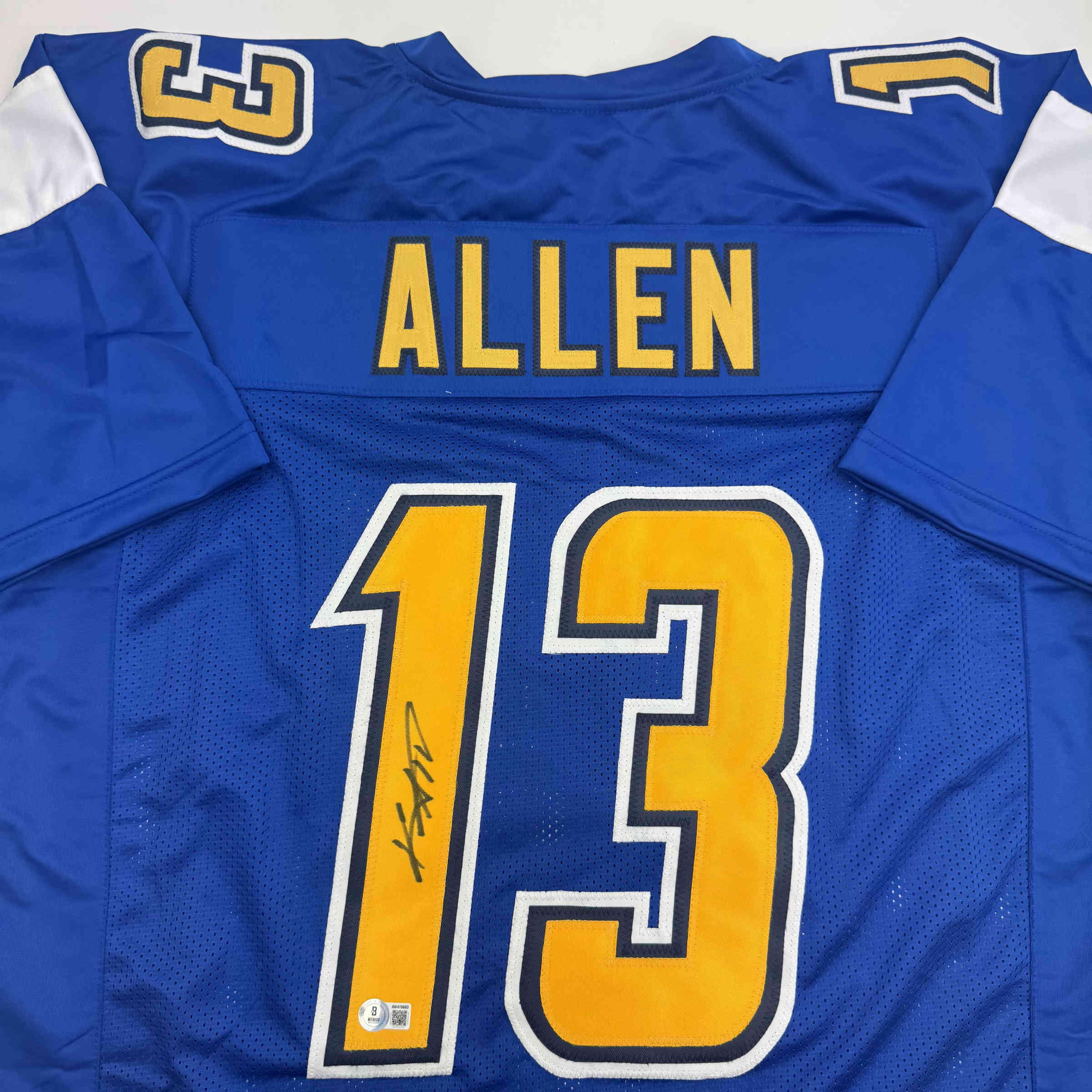autographed-signed-keenan-allen-los-angeles-la-color-rush-blue-football-jersey-beckett-bas-coa