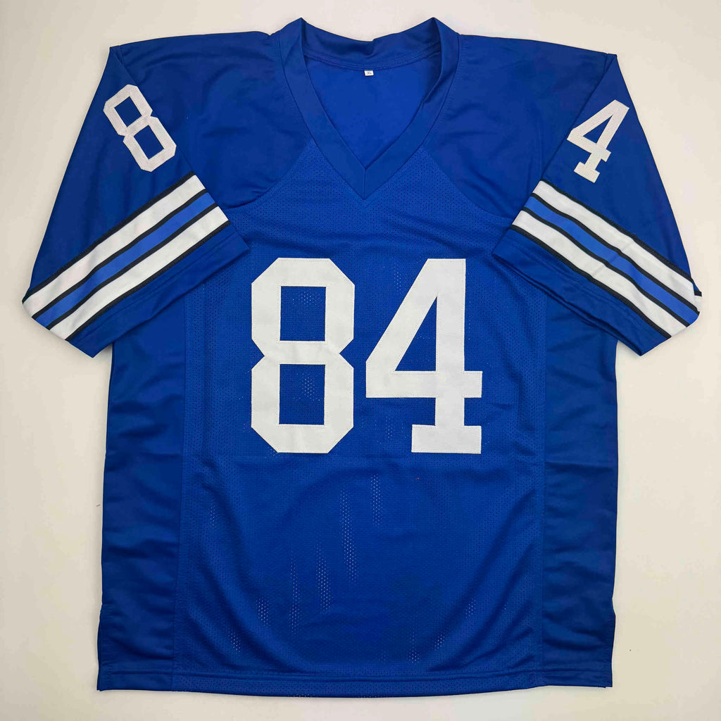 autographed-signed-jay-novacek-dallas-blue-football-jersey-beckett-bas-coa