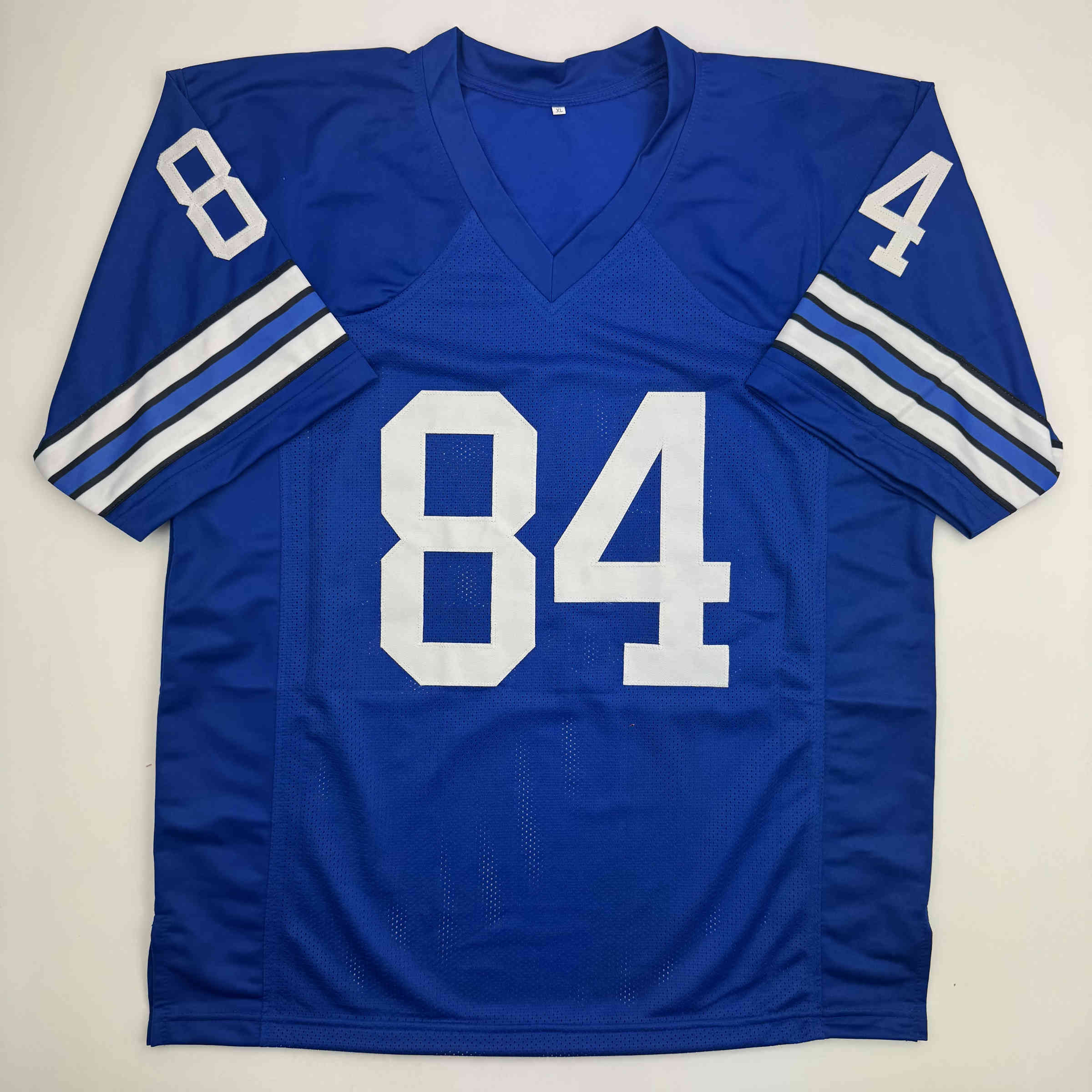 autographed-signed-jay-novacek-dallas-blue-football-jersey-beckett-bas-coa
