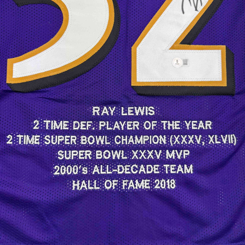 autographed-signed-ray-lewis-baltimore-purple-stat-football-jersey-beckett-bas-coa