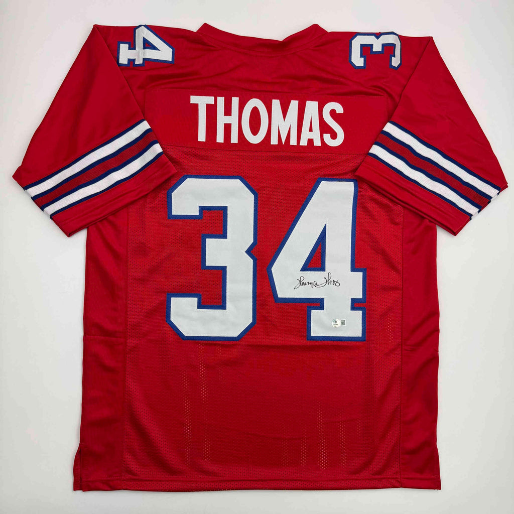 autographed-signed-thurman-thomas-buffalo-red-football-jersey-jsa-coa