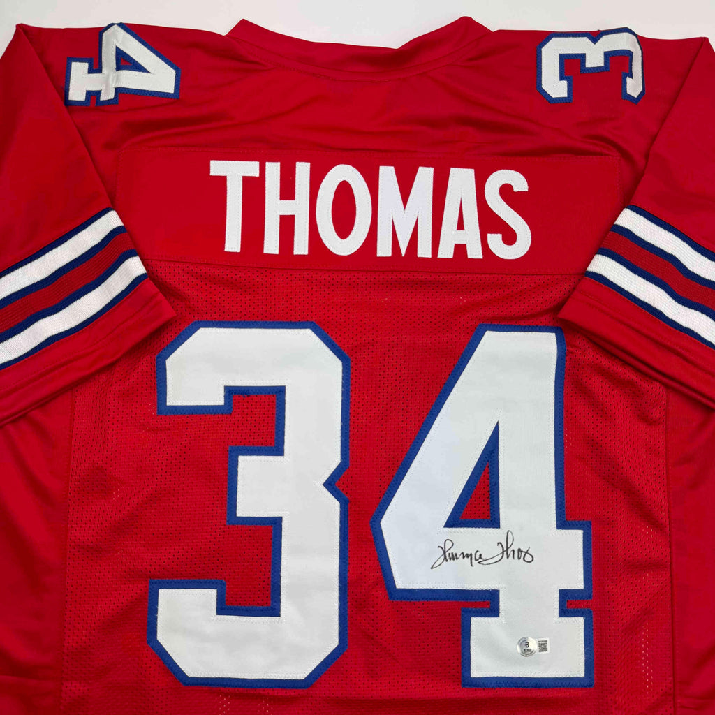 autographed-signed-thurman-thomas-buffalo-red-football-jersey-jsa-coa