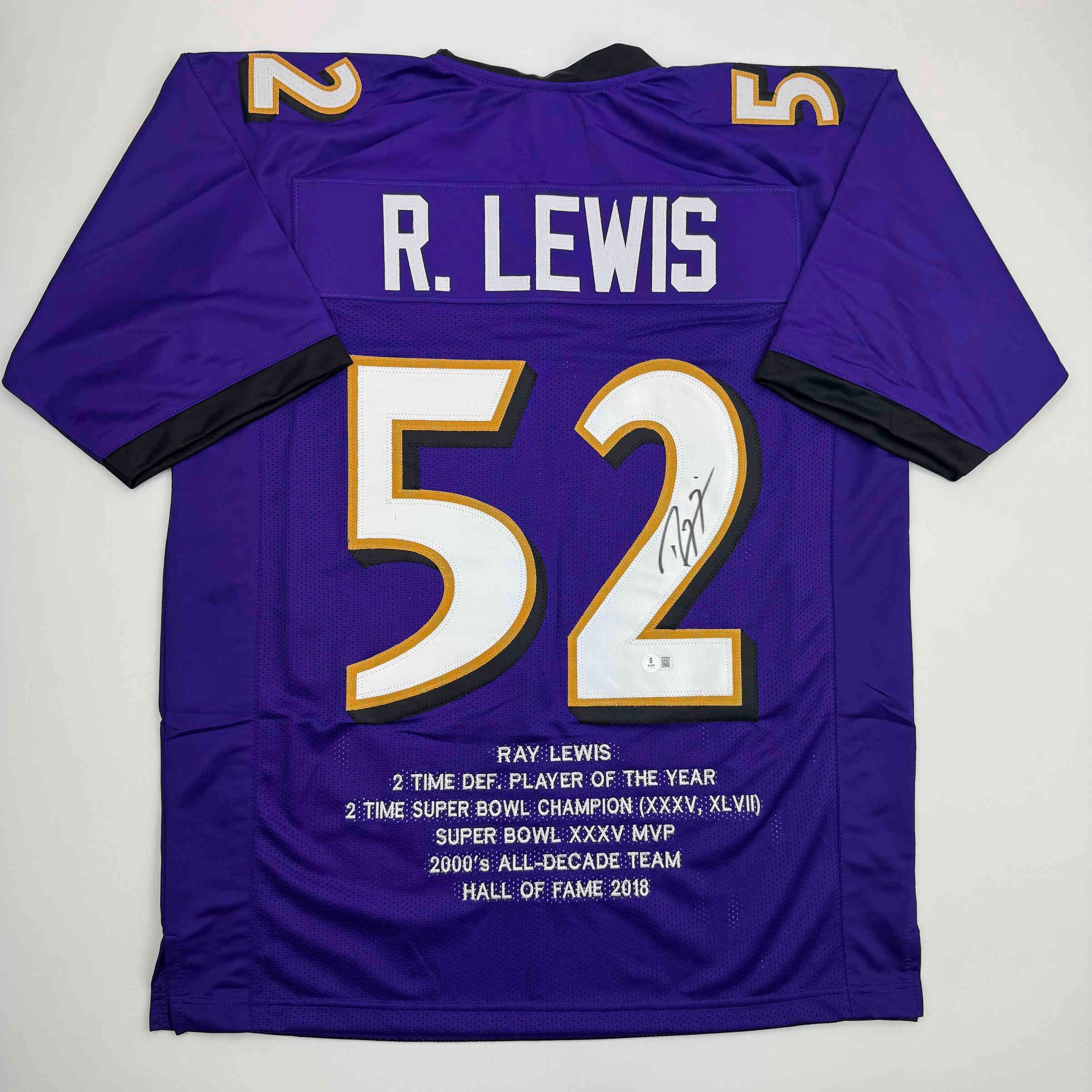 autographed-signed-ray-lewis-baltimore-purple-stat-football-jersey-beckett-bas-coa