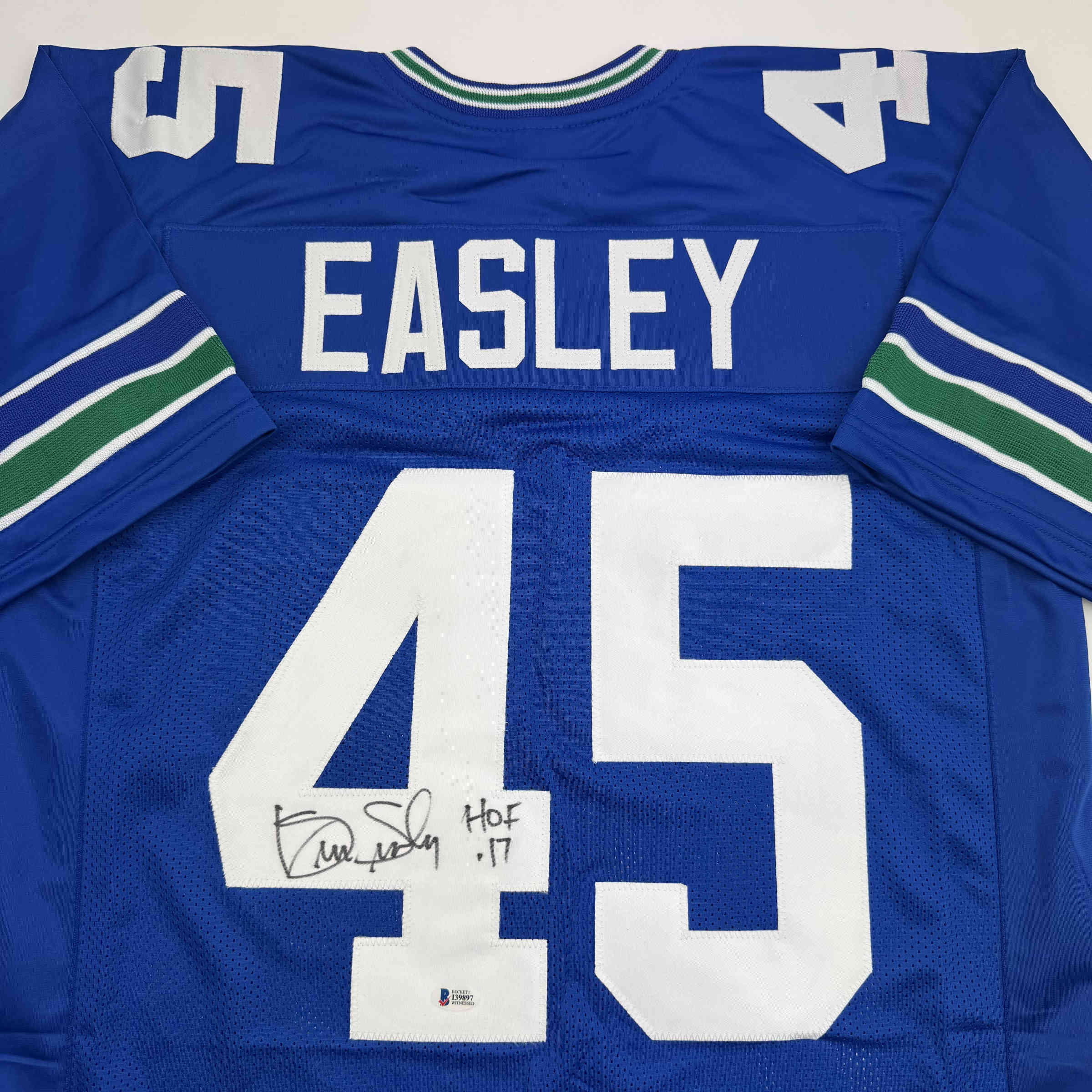 autographed-signed-kenny-easley-hof-17-seattle-blue-football-jersey-jsa-coa