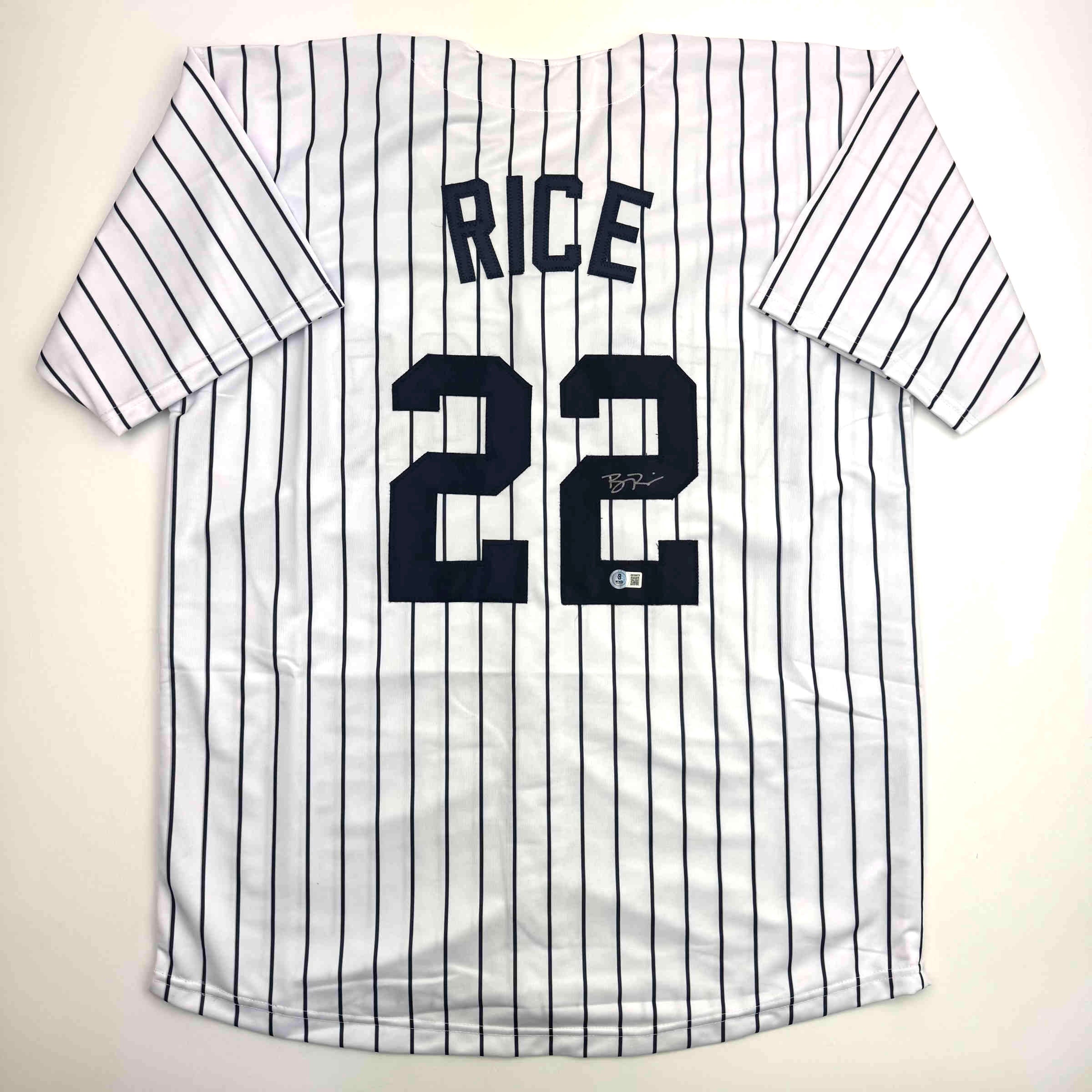 autographed-signed-ben-rice-new-york-pinstripe-baseball-jersey-jsa-coa