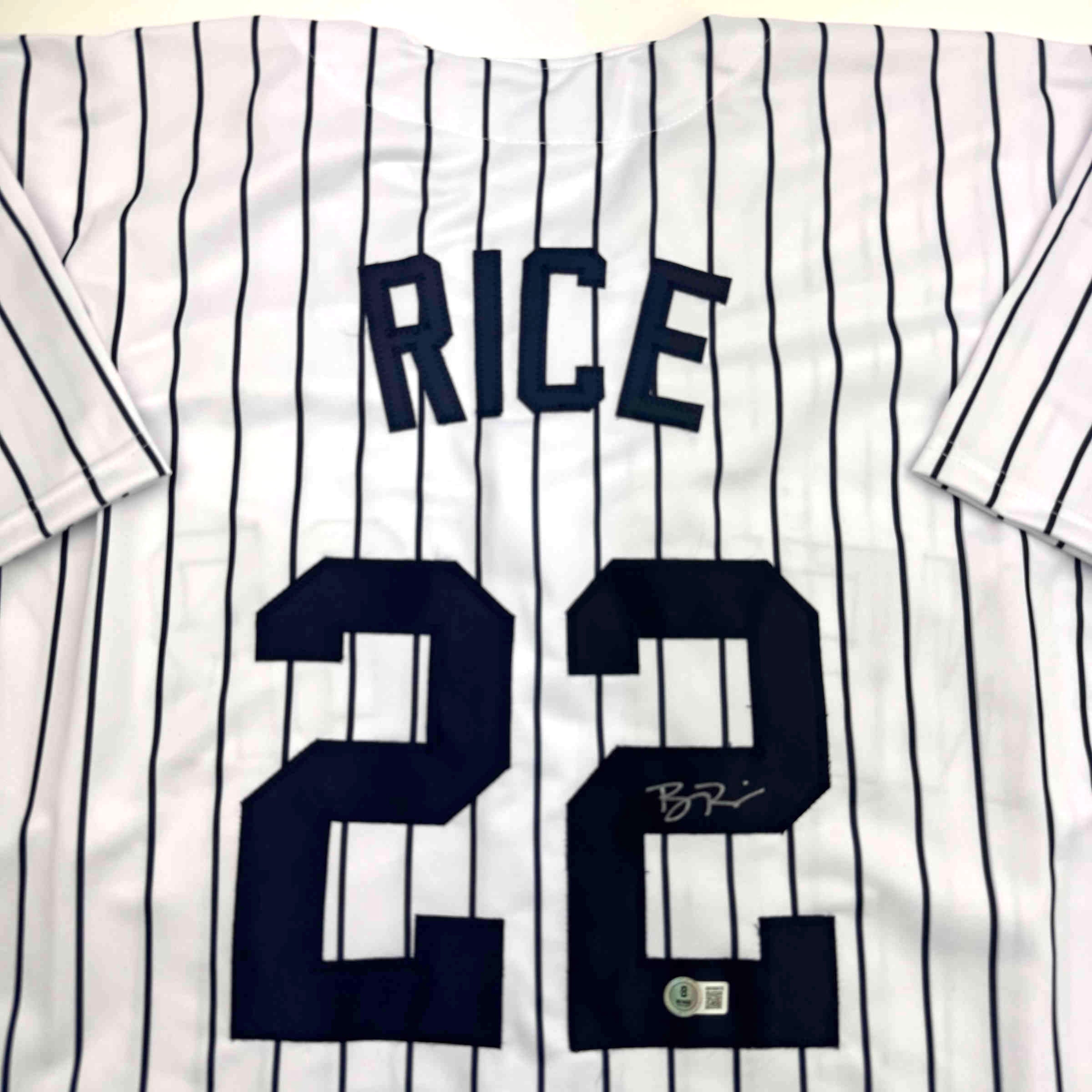 autographed-signed-ben-rice-new-york-pinstripe-baseball-jersey-jsa-coa
