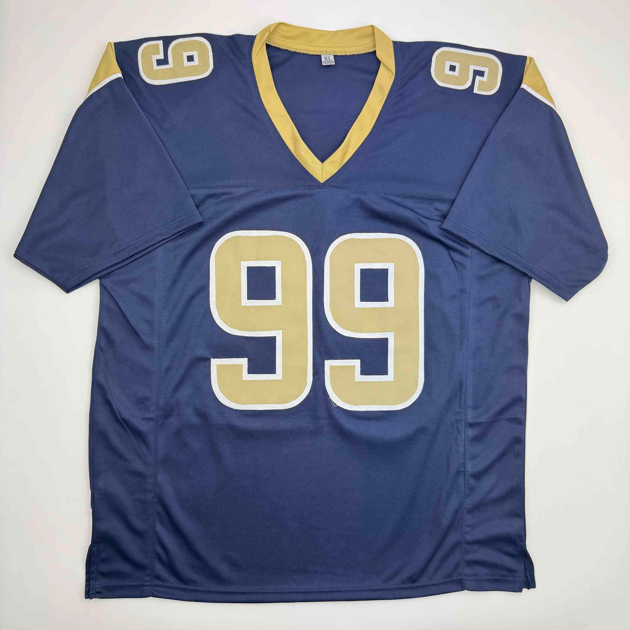 autographed-signed-aaron-donald-los-angeles-la-dark-blue-football-jersey-jsa-coa