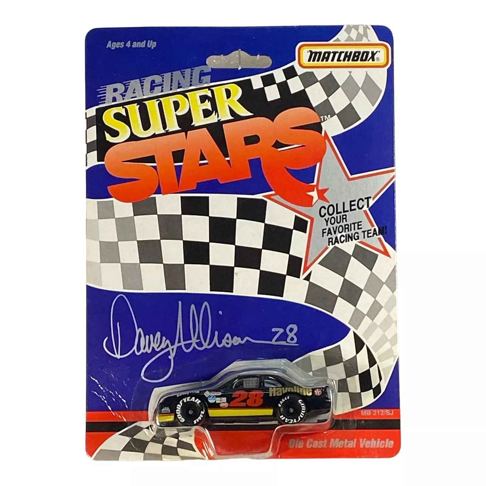 Matchbox Ford Thunderbird - Davey Allison #28 - Vintage 80's  Racing Super Stars