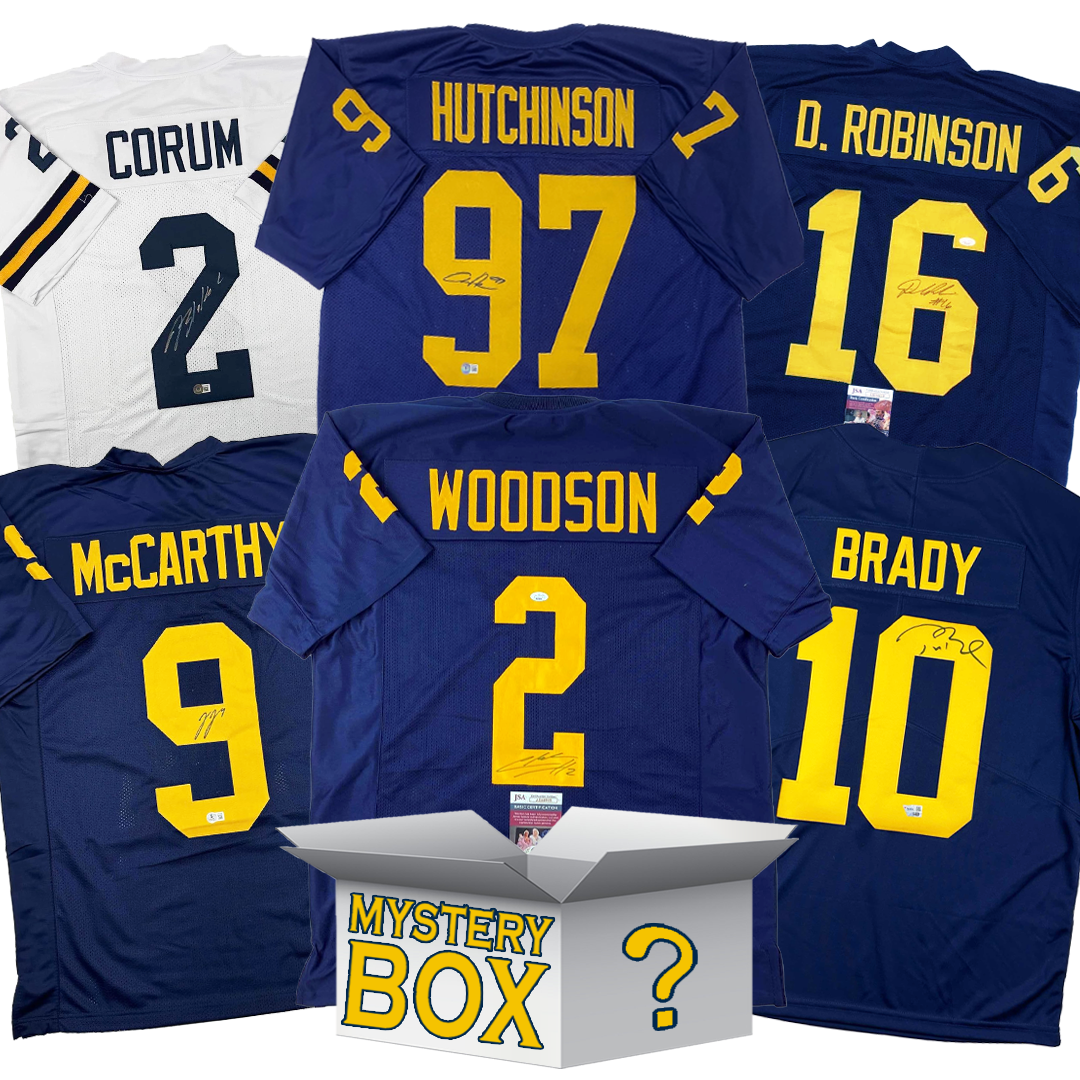 autographed-signed-university-of-michigan-college-football-jersey-mystery-box-with-psa-jsa-or-beckett-coa
