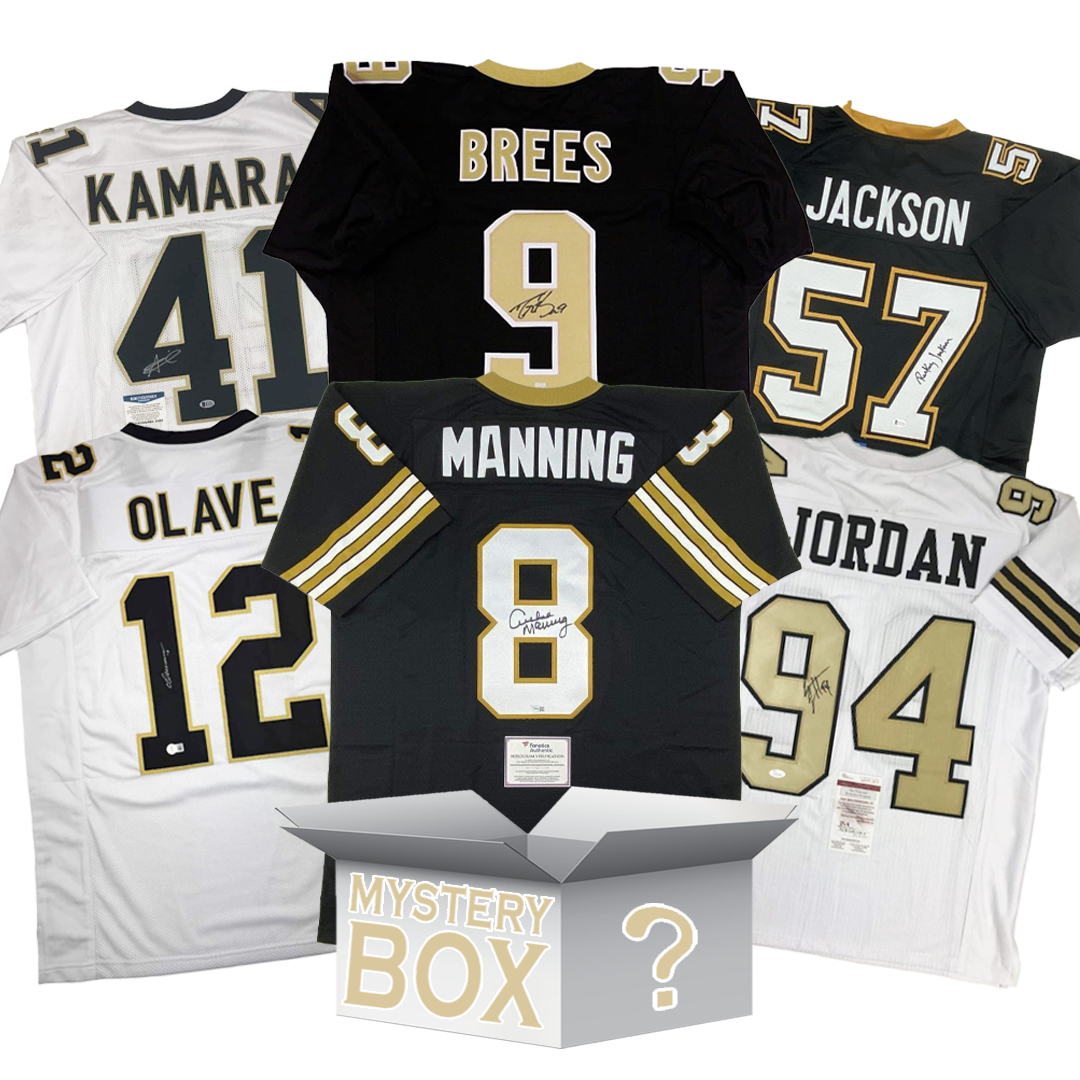 autographed-signed-new-orleans-football-jersey-mystery-box-with-psa-jsa-or-beckett-coa
