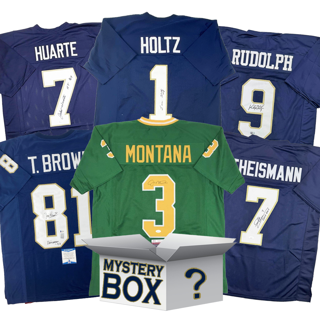 autographed-signed-notre-dame-college-football-jersey-mystery-box-with-psa-jsa-or-beckett-coa