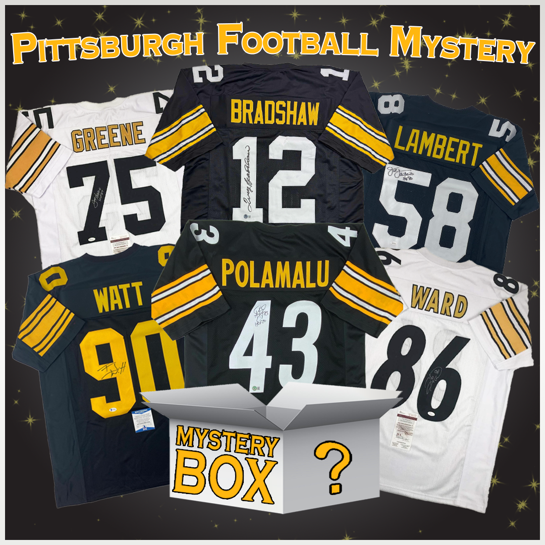 autographed-signed-pittsburgh-football-jersey-mystery-box-with-psa-jsa-or-beckett-coa