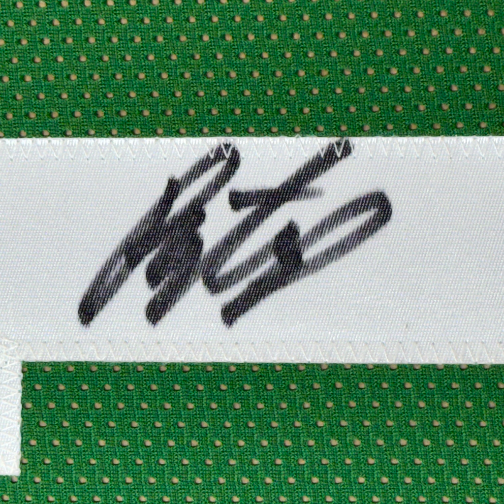Framed Autographed/Signed Payton Pritchard 35x39 Boston Green Basketball Jersey JSA COA