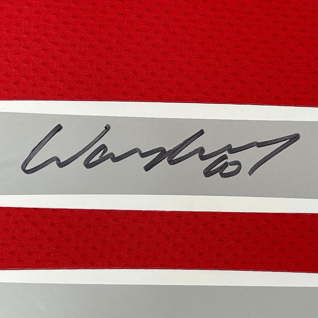 Framed Autographed/Signed Wayne Rooney 35x39 Manchester United Red 2008 Champions League Final Soccer Jersey Beckett BAS COA